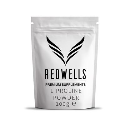L-Proline Powder REDWELLS Collagen Production No Additives GMO Free - 100g Pack
