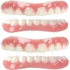 Dentures Cosmetic Veneer, Natural Tone Instant Veneers Dental Silicone Tooth Whitening Temporary Prosthesis Teeth Top Bottom False Teeth Men and Women Veneer,2pcs view 1