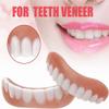 Dentures Cosmetic Veneer, Natural Tone Instant Veneers Dental Silicone Tooth Whitening Temporary Prosthesis Teeth Top Bottom False Teeth Men and Women Veneer,2pcs view 2