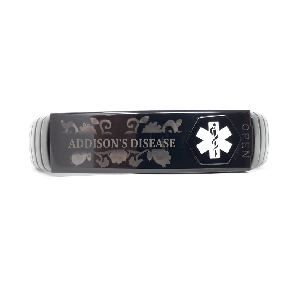 Addison's Bracelet, Medical ID Bracelet, Addison's Disease, Engraved Free, Unisex Emergency ID. (19cm)