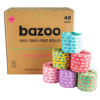 Luxury Bamboo Toilet Paper - 370 Sheets/Roll, Plastic Free, Eco Friendly, Septic Safe, Biodegradable Bath Tissue with Soft, Quick Dissolving 3 Ply Sheets - Double-Length Bamboo Toilet Rolls