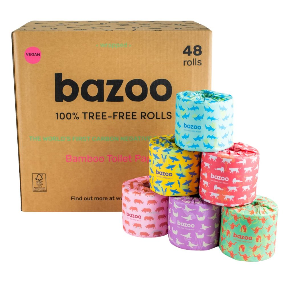 Luxury Bamboo Toilet Paper - 370 Sheets/Roll, Plastic Free, Eco Friendly, Septic Safe, Biodegradable Bath Tissue with Soft, Quick Dissolving 3 Ply Sheets - Double-Length Bamboo Toilet Rolls