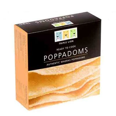 Parkers Triple Lion Plain Uncooked Poppadoms 1kg