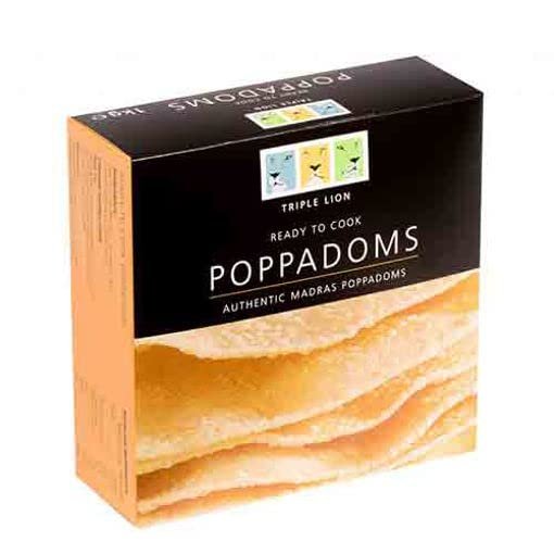 Parkers Triple Lion Plain Uncooked Poppadoms 1kg