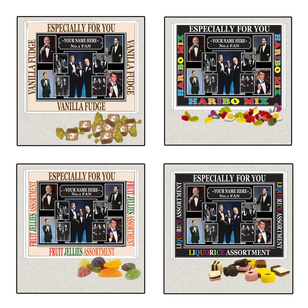 50s Crooners Celebrity Music Icon Personalised Boxed Sweets Gift Present Choice of Sweets