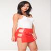 Divas World Women's Faux Leather Wet Look Micro Mini Skirt Lingerie Set Role Play Cute Student Costume Outfit Underwear for Ladies Mini (Medium (14-16)) Red view 4