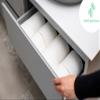 Bazoo Luxury Bamboo Unwrapped Toilet Tissue Paper - Plastic Free, Eco Friendly, Septic Safe, Biodegradeable Bath Tissue with Soft, Quick Dissolving 3 Ply Sheets - Double-Length Bamboo Toilet Rolls view 4