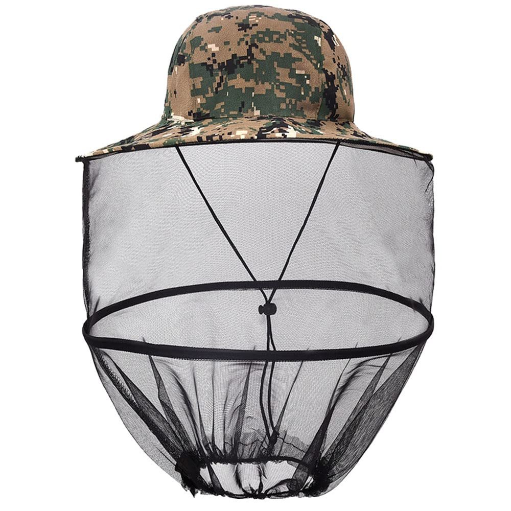 Mosquito Head Net Hat, Wide Brim Sun Protection Hats with Hidden Net Mesh Protection from Insect Bug Bee Mosquito Mesh Face Protection for Outdoor Fishing Climbing Hiking Planting,Camouflage 8