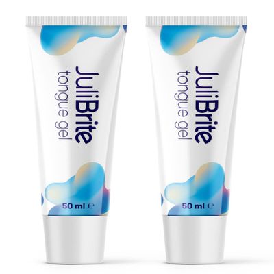 Julibrite Tongue Gel (50ML) | Helps Fight Bad Breath (halitosis) | White Tongue | Fresh Breath | Tongue Scraper | Tongue Scrubber | Tongue Cleaner (Pack of 2)