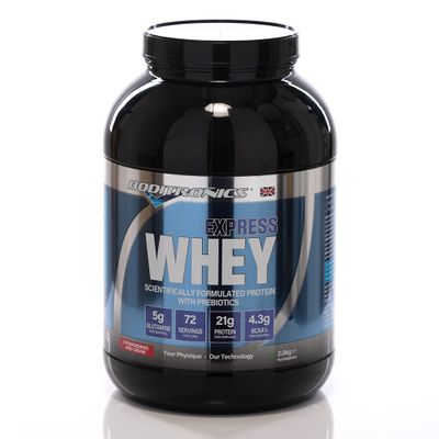 Boditronics Express Whey Protein Powder Muscle Building Powder with Dietary Fibre, BCAA, and High Levels of L-Glutamine Prebiotic Mass Gainer Whey Protein Isolate Protein Shakes