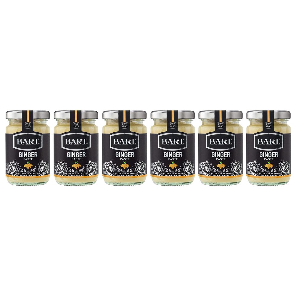 BART Paste Ginger Paste Jar - Pack of 6 x 95g - Instant Intense Ginger Flavour for Food - Vegan & Gluten Free