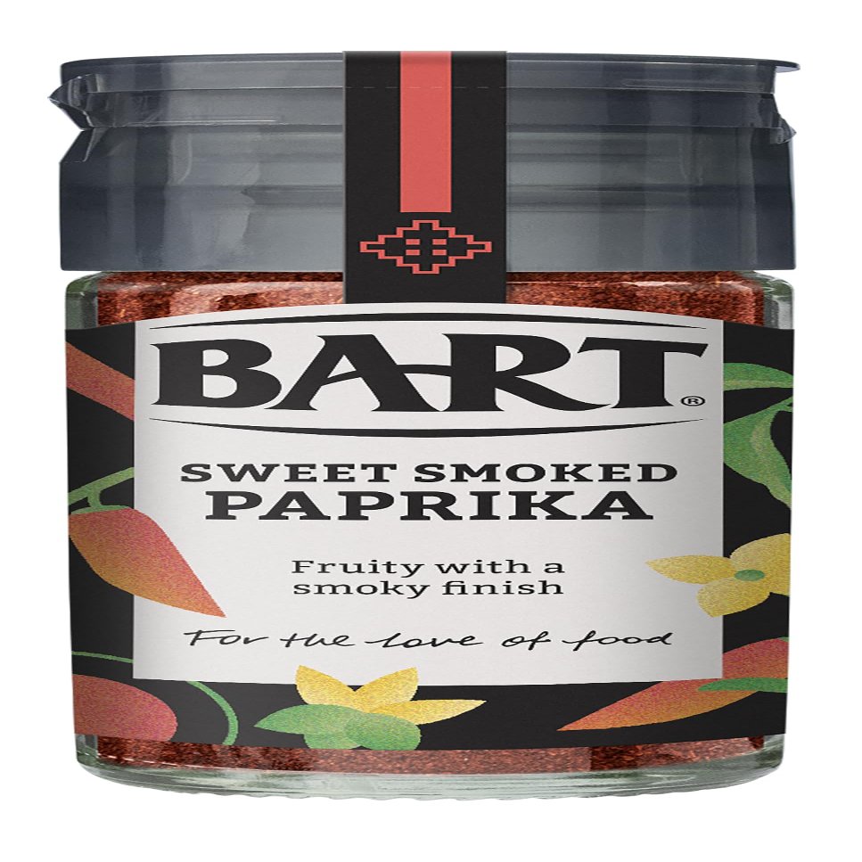 BART Sweet Smoked Paprika Jar - Pack of 6 x 40g - Vibrant, Smoky & Fruity - Ideal for Spanish & Indian Cooking
