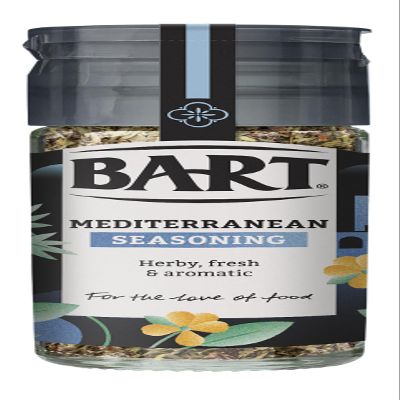 BART Mediterranean Seasoning Jar - Pack of 6 x 28g - With Herbs & Garlic Flavour - Ideal for Cooking with Vegetables or Lamb