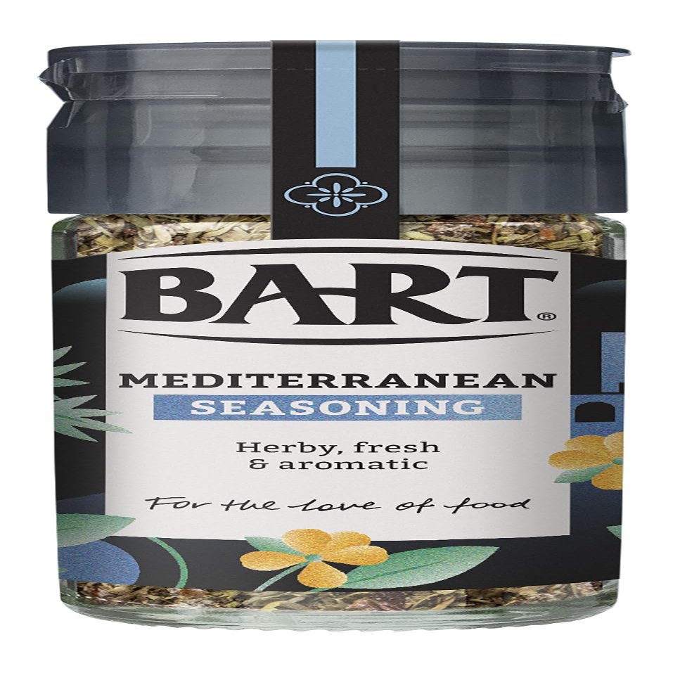 BART Mediterranean Seasoning Jar - Pack of 6 x 28g - With Herbs & Garlic Flavour - Ideal for Cooking with Vegetables or Lamb