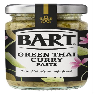 BART Green Thai Curry Paste Jar - Pack of 6 x 90g - Ideal for Chicken, Prawns or Vegetables - Hot & Spicy Heat & Gluten Free