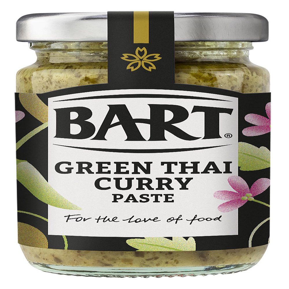 BART Green Thai Curry Paste Jar - Pack of 6 x 90g - Ideal for Chicken, Prawns or Vegetables - Hot & Spicy Heat & Gluten Free
