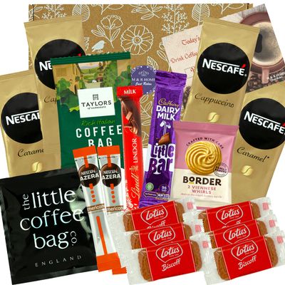 Coffee Lovers Hamper Gift for Men with Coffee, Luxury Biscuits & Chocolate Mothers Day Gift Food Hampers For Couples, Get Well Soon, Thank You Teacher Gift, Birthday present Women, Christmas