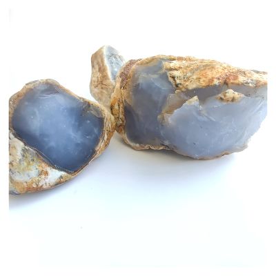 Kigauru Natural crystal rough Natural Blue Agate Stone Turkey Blue Chalcedony Rough Stone Blue Mineral Stone Jewelry Processing Raw Materials (Color : Army Green, Size : Random)