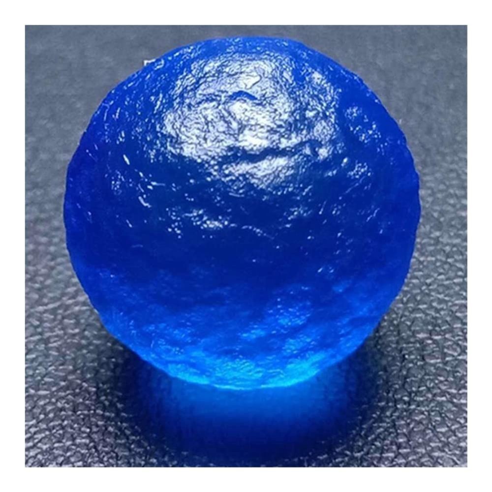 1pcs blue Moldavite Czech Meteorite Impact Glass Rough Stone Crystal Energy Stone, SBOTTON-8571 (Size : 18mm)