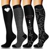 4 Pairs Compression Socks - Compression Socks for Women & Men Circulation - Best Support for Nurses, Running, Athletic view 1