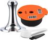 Refillable Coffee Capsules, Stainless Steel Coffee Pods Compatible with Tassimo Machines (60ML Red +Tamper) view 1