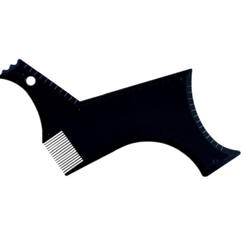 1pc Beard Shaping Tool Hair Liner Template Pro Stencil Comb Shaper for Styling with Trimmer,Razor or Clippers for Man(Black)