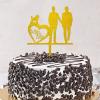 Mr And Mr Wedding Cake Topper With Dog Cat Silhouette Beach Custom Name Date Two Grooms Cake Topper Two Husbands Wedding Anniversary Party Decorations Love Gay Men Marriage Gifts Glitter Gold view 4