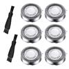 6Pcs Shaver Replacement Heads,Shaver Head Replacement Blades with Pointed Blade, with 2Pcs Cleaning Brushes and Storage Box view 1