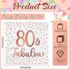 Tenare 40 Pcs Glitter Napkins Happy 80th Birthday Fabulous Cocktail Disposable Napkin for Birthday Party Anniversary Decoration, 3 Ply White and Rose Gold(80th Fabulous,White and Rose Gold) view 2
