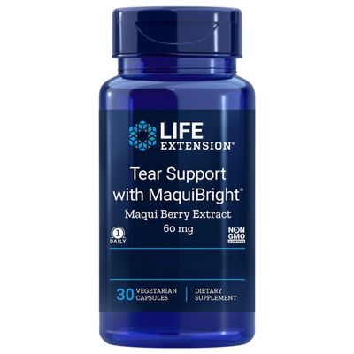 Life Extension, Tear Support, with Maqui Berry Extract, 30 Vegan Capsules, Gluten-Free, Vegetarian, SOYA-Free, Non-GMO