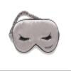 100% Mulberry Silk Eye Mask in Grey with Embroidered Eye Lashes One Size view 1