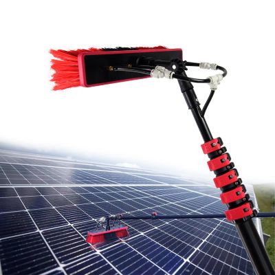 json2xml Glass Cleaning Brush Kit,12-36ft Aluminum Alloy Retractable Rod, Water Spray Washing Brush for Washing Solar Photovoltaic Panels,18FT/5.4m