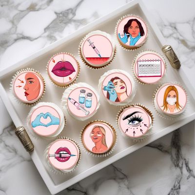 24 Aesthetic Nurse Cupcake Toppers, Edible Beauty Cake Decorations, Aesthetic Practitioner Theme 24 x 1.5 Inch 4cm Uncut