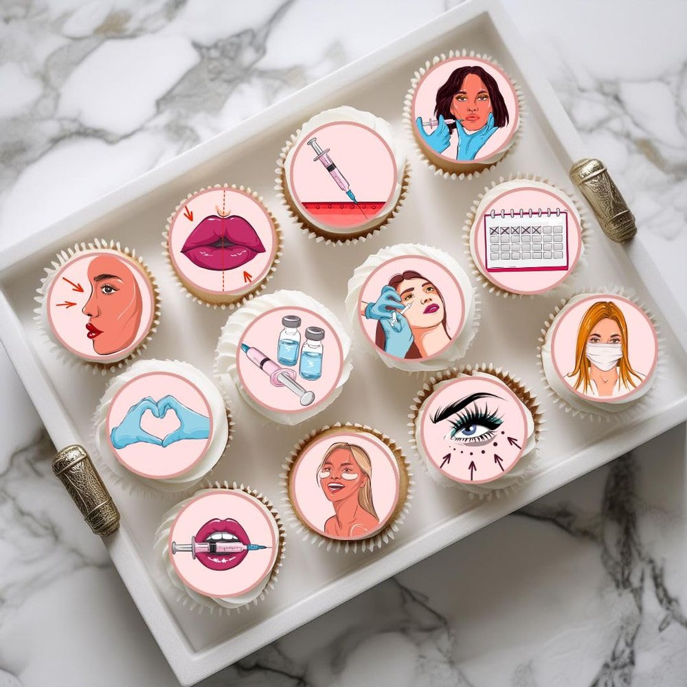 24 Aesthetic Nurse Cupcake Toppers, Edible Beauty Cake Decorations, Aesthetic Practitioner Theme 24 x 1.5 Inch 4cm Uncut