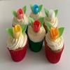 12 Pretty Mixed Colour Wafer Roses & 24 Wafer Leaves- Edible & Unique! view 2