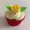 12 Pretty Yellow Wafer Roses & 24 Wafer Leaves- Edible & Unique! view 1