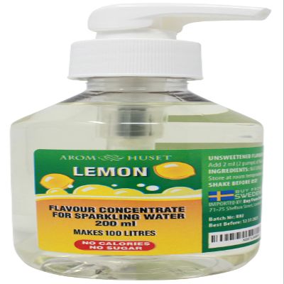 Citron Sparkling Water Flavouring Drops 200ml - With Pump Bottle - Makes 100 Litres with 1-500 - Zero Sugar & No Calories - Just Add 2 Pumps to 1 Litre Sparkling Water