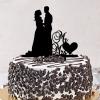 Ring,Heart Mr And Mrs Rustic Wedding Engagement Cake Topper Silhouette Personalized Rustic Bride And Groom Cake Toppers For Wedding Engagement Wedding Decorations Bridal Shower Gifts Acrylic Black view 2