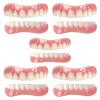 HFDHD Dentures Cosmetic Teeth Natural Tone Instant Veneers Silicone Tooth Whitening Temporary Prosthesis Teeth Top Bottom Detachable False Teeth Men and Women For Bad Teeth Broken Teeth,5pairs view 1