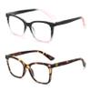 Areyeth 2 Pair Oversized Square Trendy Reading Glasses for Women, Blue Light Blocking Computer Readers with Flexible Spring Hinge(2.75X) view 2