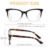Areyeth 2 Pair Oversized Square Trendy Reading Glasses for Women, Blue Light Blocking Computer Readers with Flexible Spring Hinge(2.75X) view 4