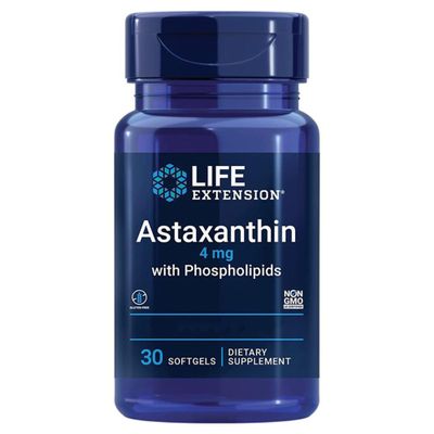 Life Extension Astaxanthin, 4mg, with phospholipids, 30 softgels, Gluten-Free, Soy-Free, Non-GMO