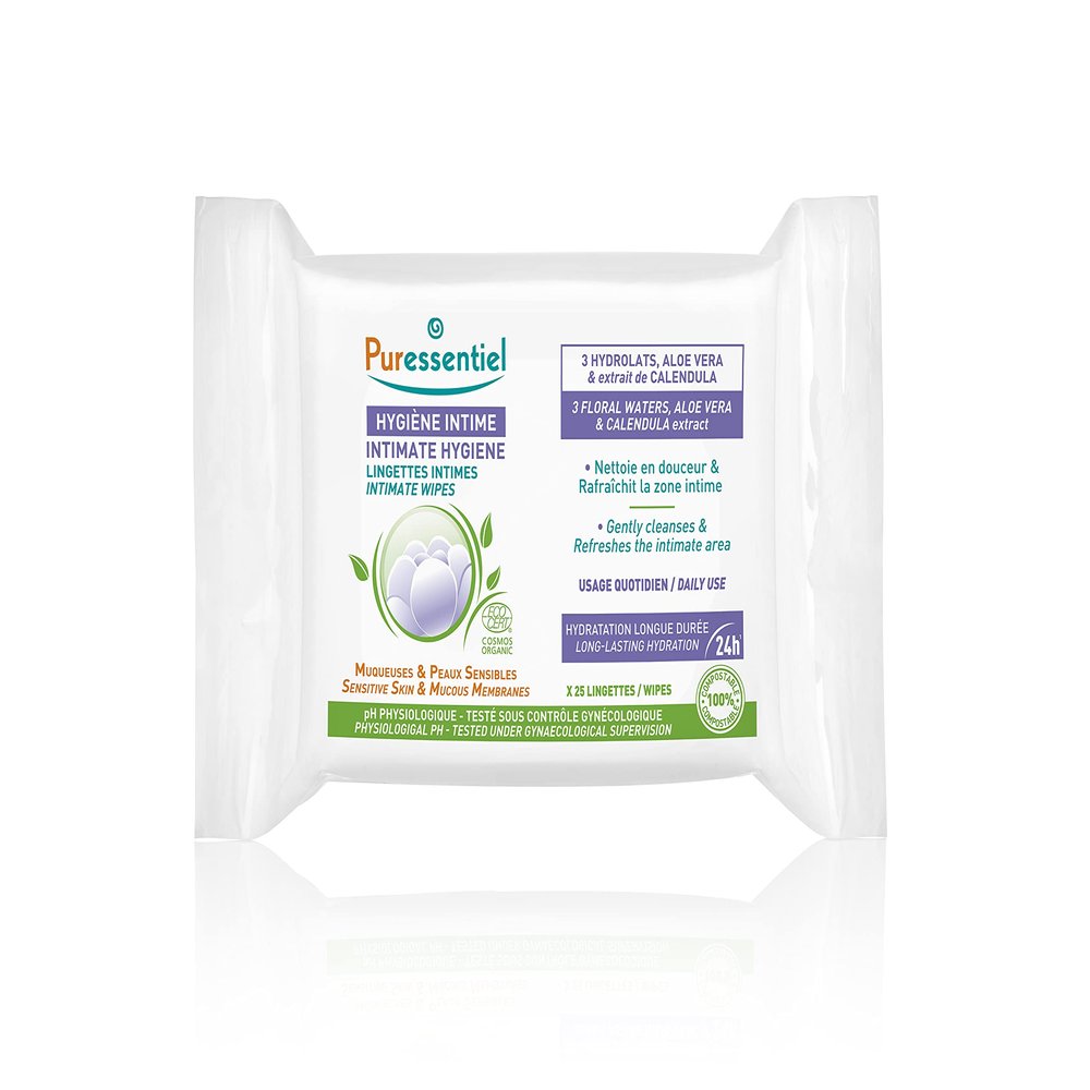 Puressentiel Intimate Wipes Hygiene Organic 25 Wipes