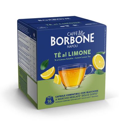 Caff Borbone Lemon Tea - 64 Capsules (4 packs of 16) - Compatible with Nescaf* Dolce Gusto* Coffee Machines