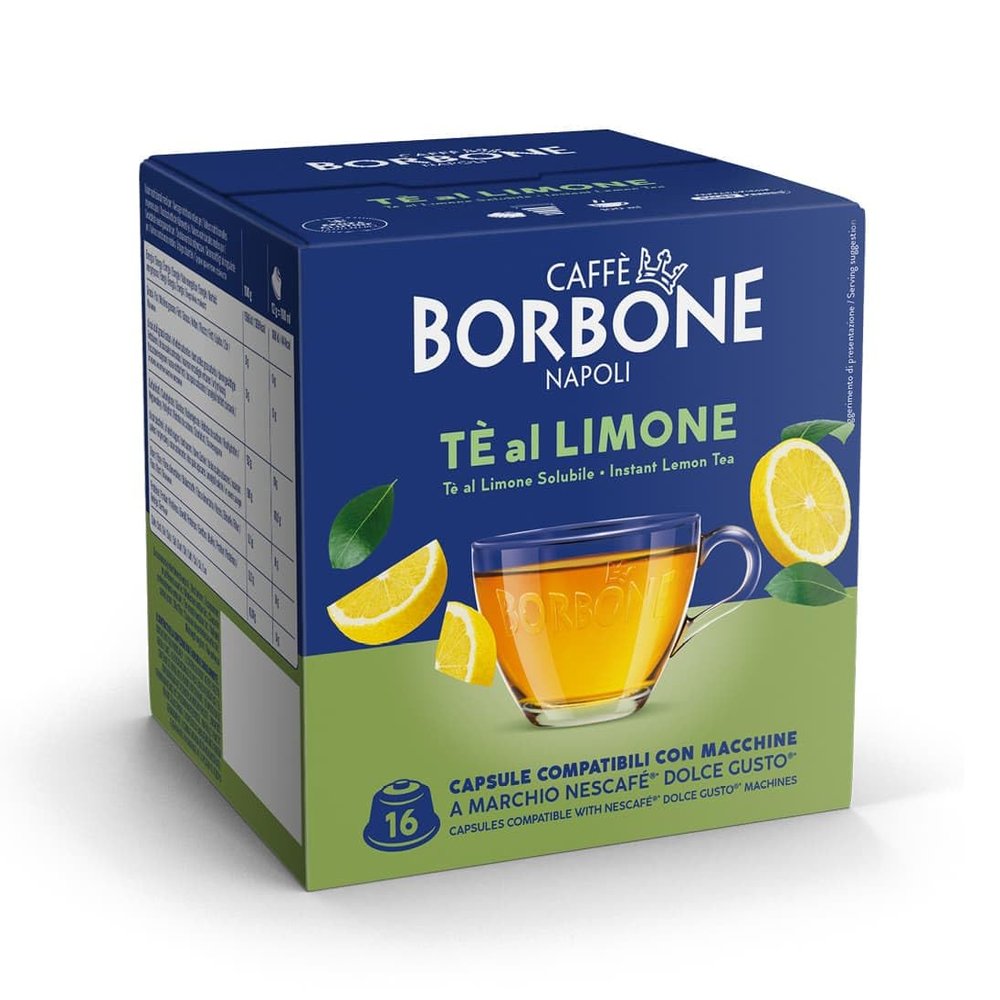 Caff Borbone Lemon Tea - 64 Capsules (4 packs of 16) - Compatible with Nescaf* Dolce Gusto* Coffee Machines