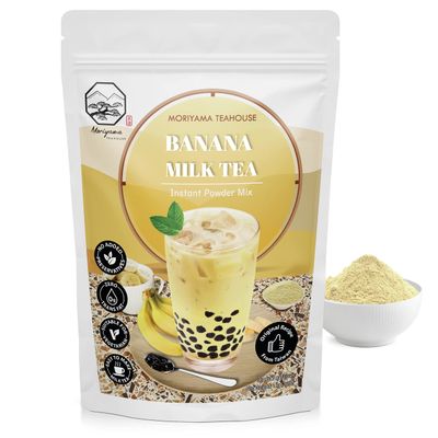 Banana Bubble Milk Tea Instant 3in1 Powder Mix - 1kg (33 Drinks) | For Boba Tea, Milkshake, Blended Frappe and Bakery | Authentic Taiwan Recipe | 0 Trans Fat, No Preservatives by Moriyama Teahouse