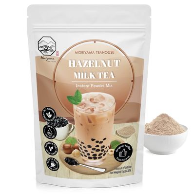 Hazelnut Bubble Milk Tea Instant 3in1 Powder Mix - 1kg (33 Drinks) | For Boba Tea, Milkshake, Blended Frappe and Bakery | Authentic Taiwan Recipe | 0 Trans Fat, No Preservatives by Moriyama Teahouse