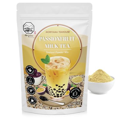 Passionfruit Bubble Milk Tea Instant 3in1 Powder Mix - 1kg (33 Drinks) | For Boba Tea, Milkshake, Blended Frappe and Bakery | Authentic Taiwan Recipe | No Preservatives by Moriyama Teahouse