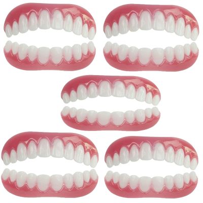 MXRFACTory Dentures Silica Gel Multi-Functional Temporary Tooth Repair Kit Detachable Snap Covering Missing Teeth Denture Filling Kit Cosmetic Top and Bottom Veneers Men and Women,5pairs