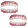 MXRFACTory Dentures Silica Gel Multi-Functional Temporary Tooth Repair Kit Detachable Snap Covering Missing Teeth Denture Filling Kit Cosmetic Top and Bottom Veneers Men and Women,2pairs view 1